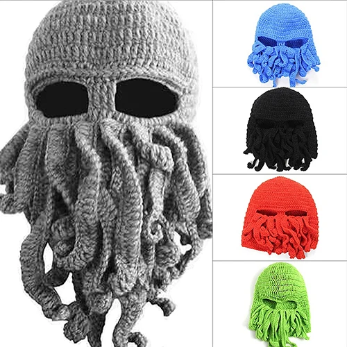 

Adult Unisex Octopus Knitting Wool Hat Winter Warm Keeper Windproof Mask