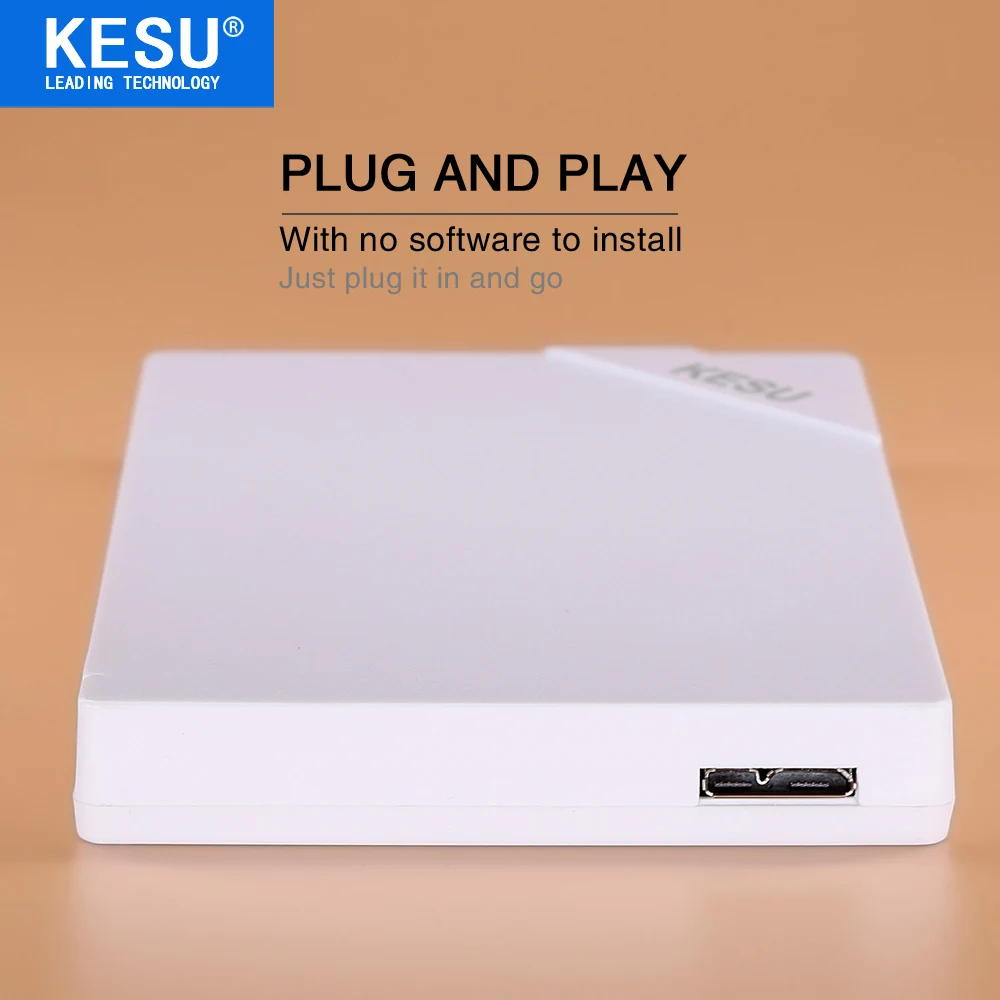 Original KESU 2.5'' External Hard Drive USB3.0 HDD Portable External HD Hard Disk for PC Mac Desktop Laptop Server (Black/White) Original KESU 2.5'' External Hard Drive USB3.0 HDD Portable External HD Hard Disk for PC Mac Desktop Laptop Server (Black/White)