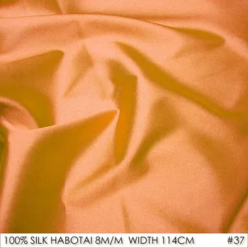 

SILK HABOTAI 114cm width 8 mm/100% Mulberry Silk Fabric Coat Lining Fabric sand Batik Painting DIY Patchwork Fabric Orange NO 37