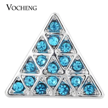 

10PCS/Lot Wholesale Triangle Vocheng Ginger Snap Button Jewelry Filled Crystal 2 Colors 18mm Metal Charms Vn-1314*10