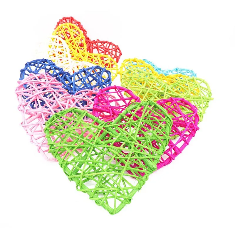 

Colorful heart shape rattan ball Romantic wedding decoration rattan ball party Events DIY decoration supplies