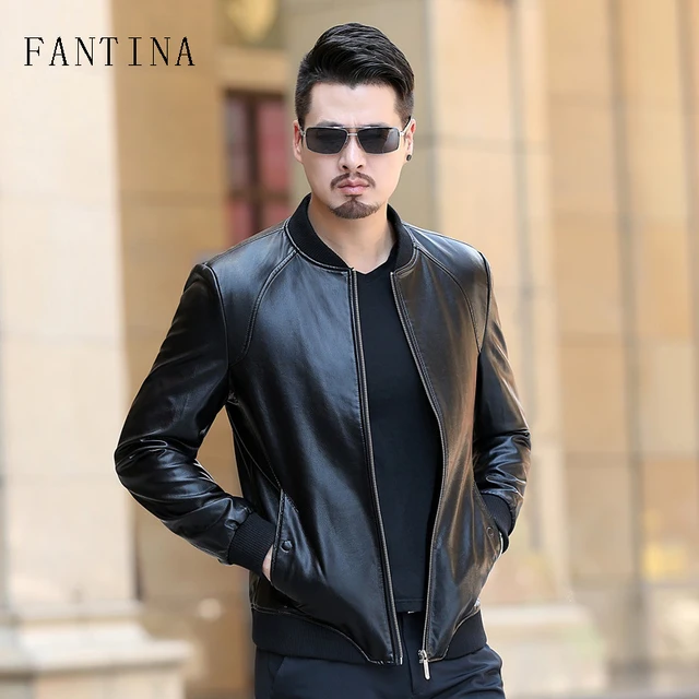 2017 New Brand PU Leather Jacket Men Fashion Casual Men's Windproof Coats Stand Collar Zipper