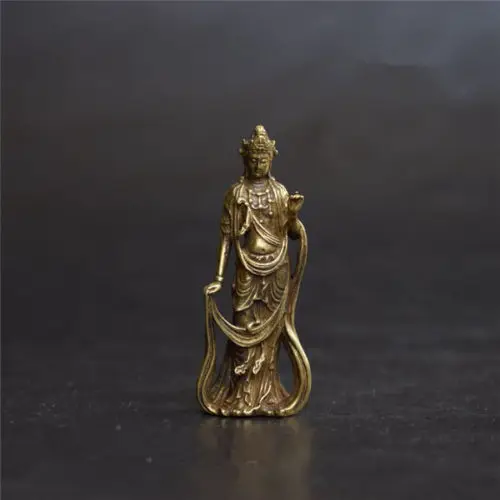 Exquisite chinese buddhism copper wealth happy laugh Maitreya Buddha statue RT 