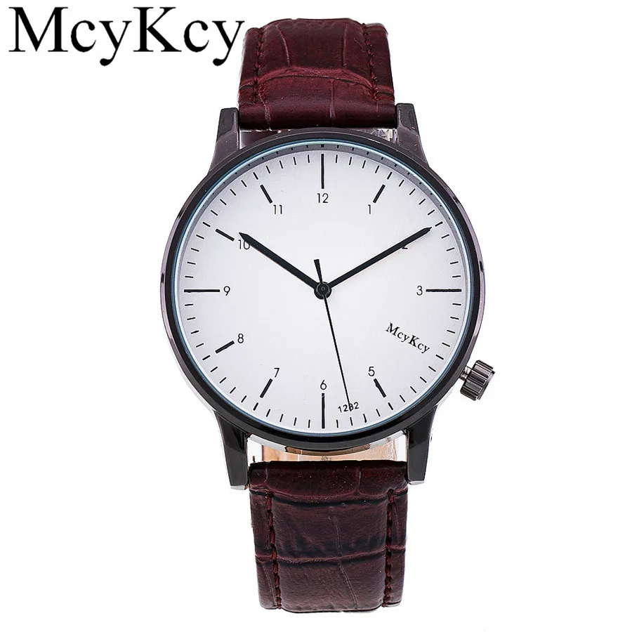 Chasy Hot Sale Ultra-thin Mcykcy Fashion Simple Couple watch Casual Black Brown PU Leather Black white Dial Unisex Sport Quartz Chasy Hot Sale Ultra-thin Mcykcy Fashion Simple Couple watch Casual Black Brown PU Leather Black white Dial Unisex Sport Quartz