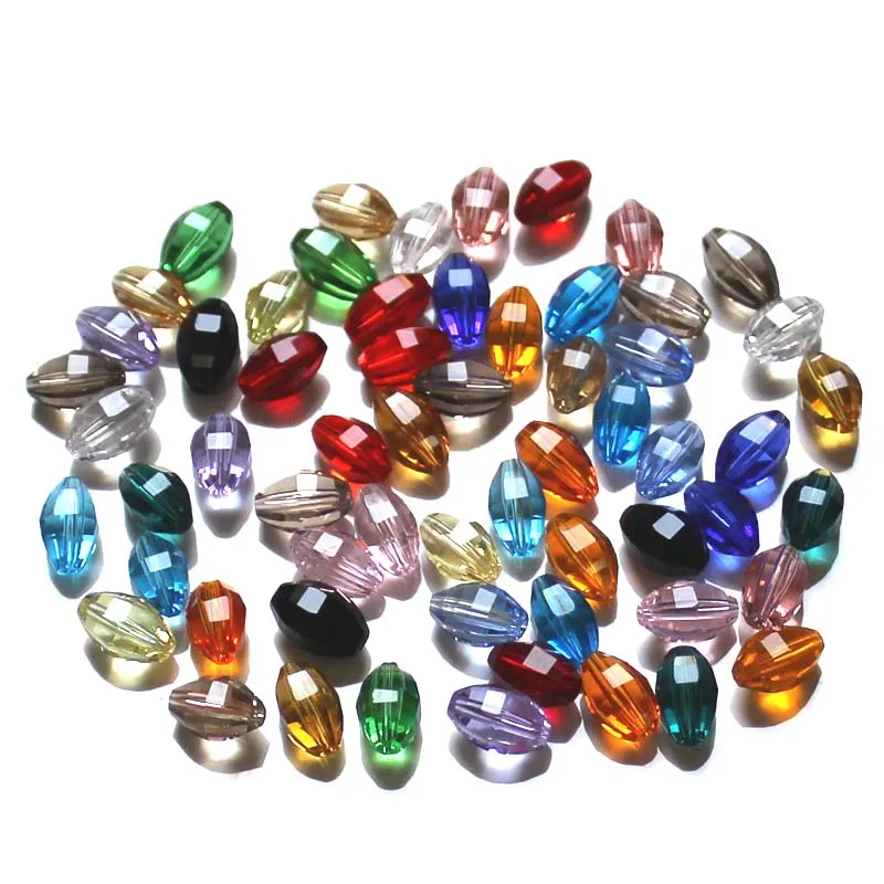 StreBelle wholesale 100pc/lot 9x6mm Faceted glass Crystal Beads oval