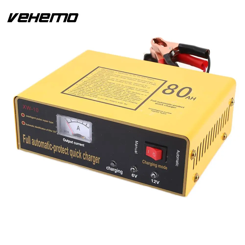 Vehemo Dry Wet Batttery Motorcycle Battery Charger Car Battery Charger