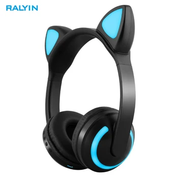

Ralyin Over-The-Ear Wireless Bluetooth Headphones with Built-in Micphone 12 Hour Battery colorful lights Cartoon ears for kids