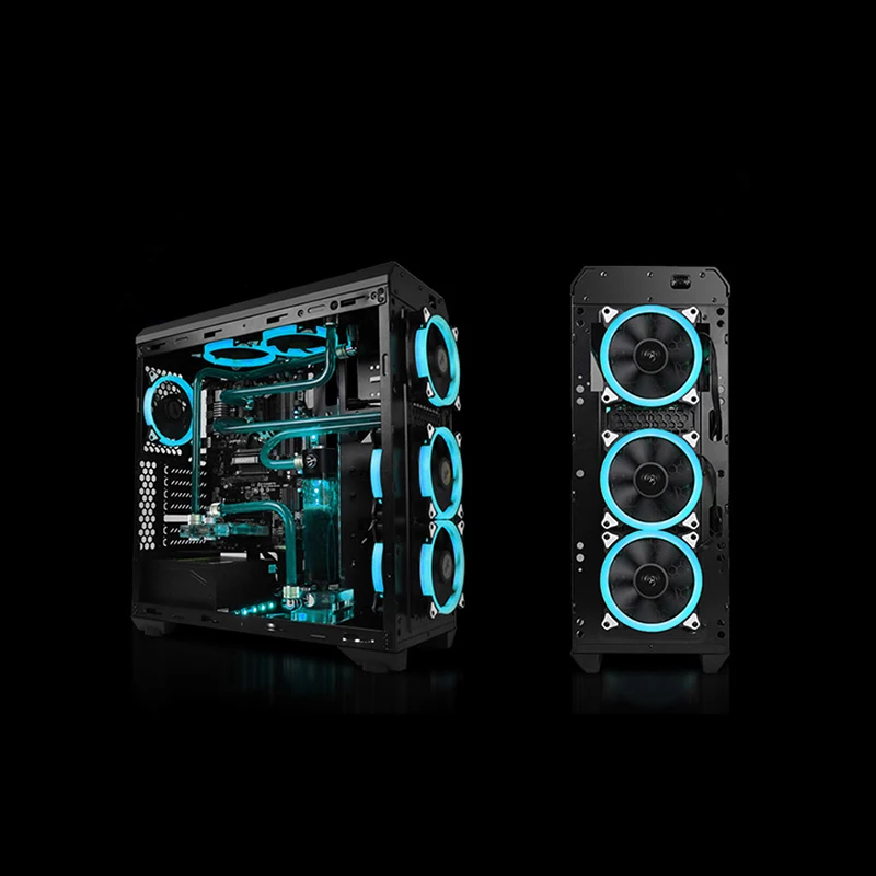 Новый RGB Аврора Вентилятор охлаждения 120 мм 6pin контроллер цветное светодиодное кольцо для компьютера охладитель воды цвет регулируемый