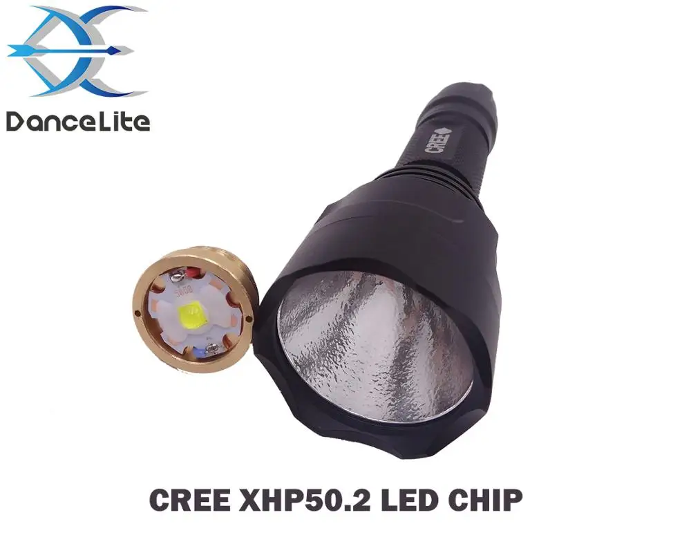 2600Lm DanceLite C8 обновление 3,0 V XHP50.2 мощный светодиодный фонарик 18650 фонарь охотничий фонарь(OP/SMO