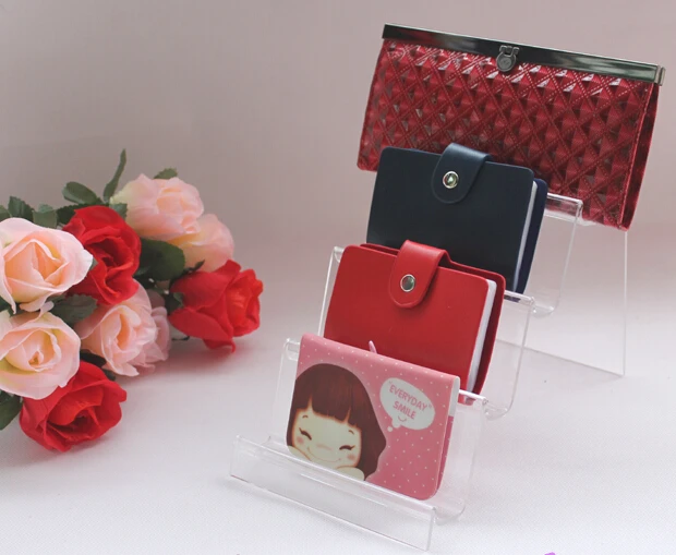 

4 Tier Clear Acrylic Wallet Display Rack Stand Holder Mobile Phone Display Stand