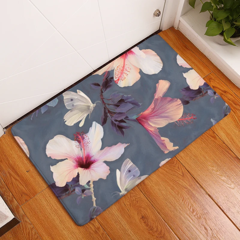 Fashion Style Flower Print Carpets Anti-slip Floor Mat Outdoor Rugs Rural Front Door Mats Fashion Style Flower Print Carpets Anti-slip Floor Mat Outdoor Rugs Rural Front Door Mats