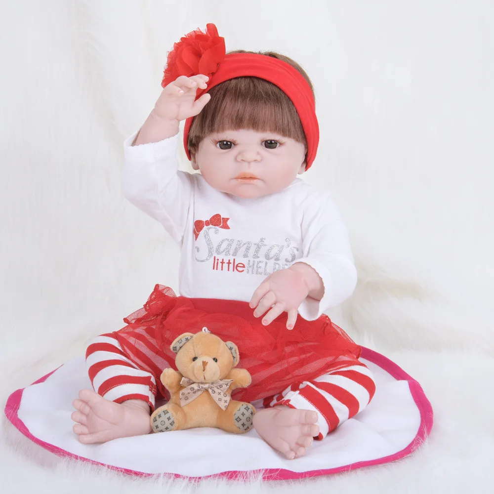 

23 Inches 55cm Full Silicone Vinyl Reborn Baby Doll Realistic Girl Babies Dolls Lifelike Princess Kids Toy Children Birthd