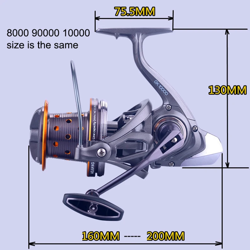 Sea Fishing Reel Spinning 6+1BB spinning reel 10000 Metal spool casting Surfcasting reel carp fishing distant wheel YUYU