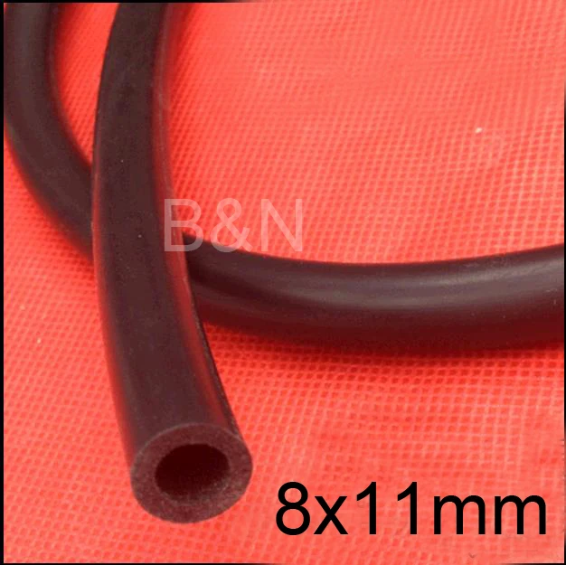 8mm X 11mm Black Colour Silicone Rubber Vacuum Tubing Hose Tube