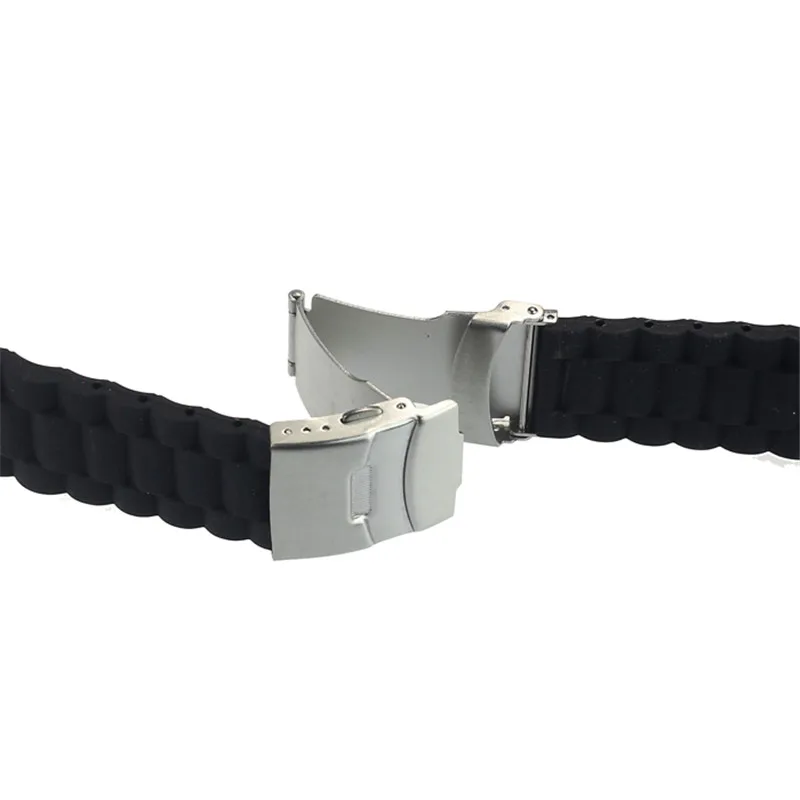 5 colors 18mm 20mm 22mm 24mm Universal Watch Band Silicone Rubber Link Bracelet Wrist Strap Light Soft For Men Women Wristwatch