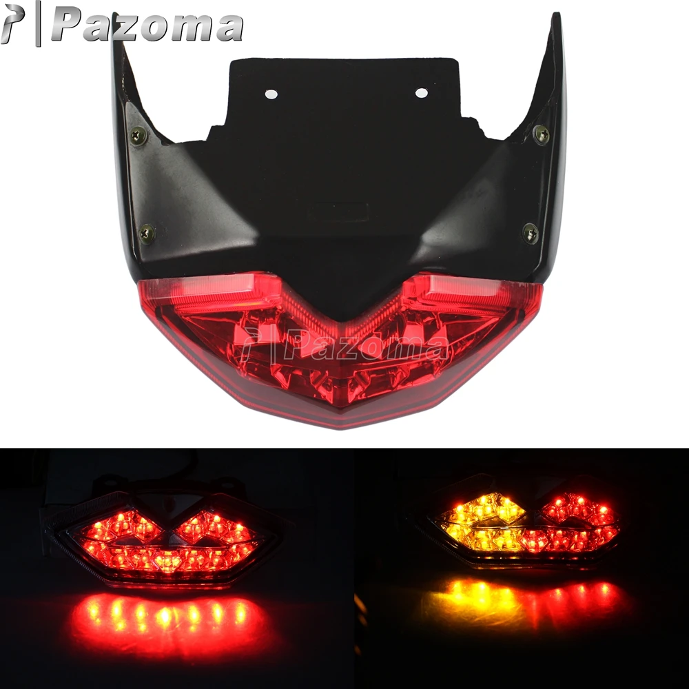 Red Lens Brake Rear Stop Light Motorcycle Motorbike LED Tail Light