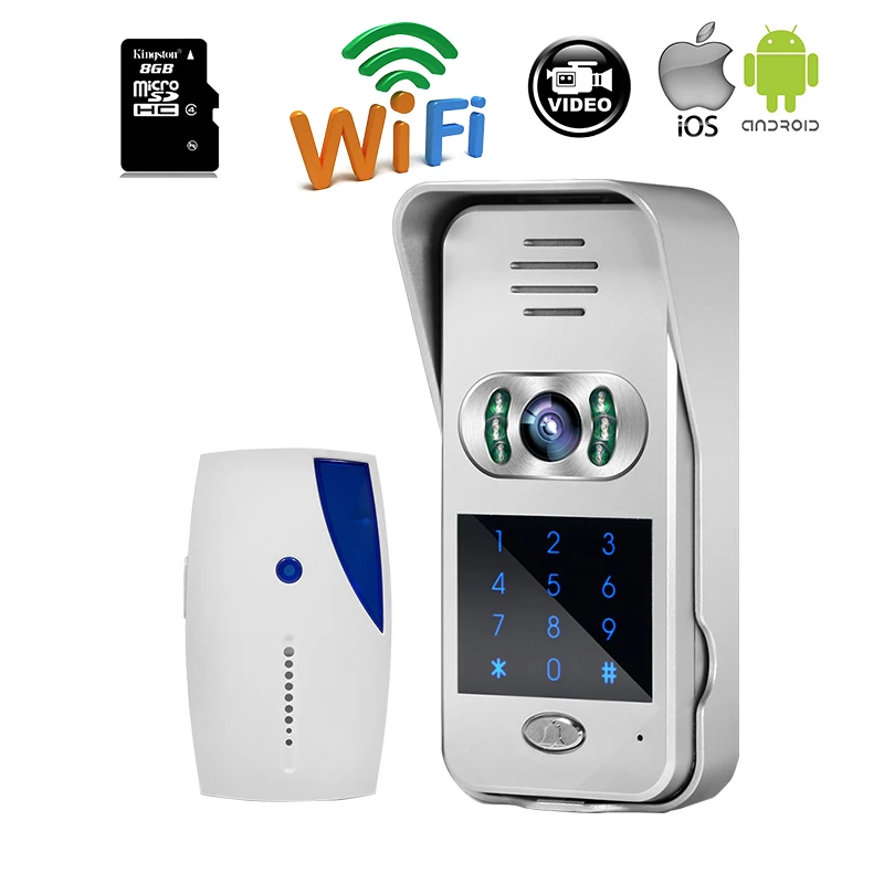 

MILEVIEW Code Keypad Wireless Wifi Video Door Phone Doorbell Intercom for iPad Smart Phone Remote Monitor Unlock Free Shipping