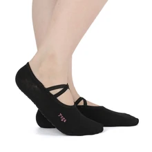 Носки для йоги для женщин, силиконовые Нескользящие носки в горошек с захватами, носки для Барре для пилатеса, спортивные танцевальные Тапочки, балетные