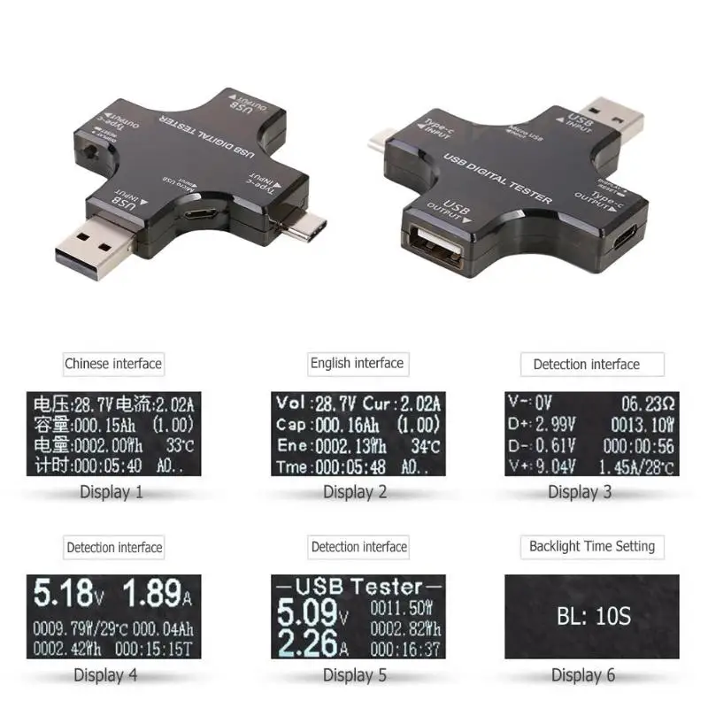 Alloyseed тип-c PD USB Тестер DC Цифровой вольтметр Амперметр Вольтметр