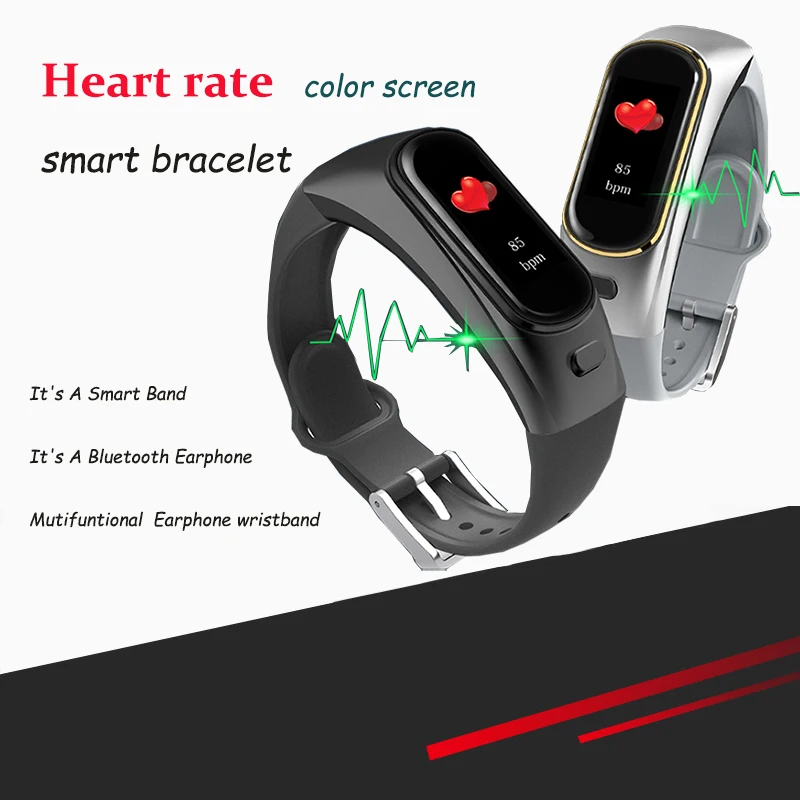 

New H109 talkband smart bracelet wireless Bluetooth call headset for Huawei Samsung phone with heart rate monitor talk band PKB5