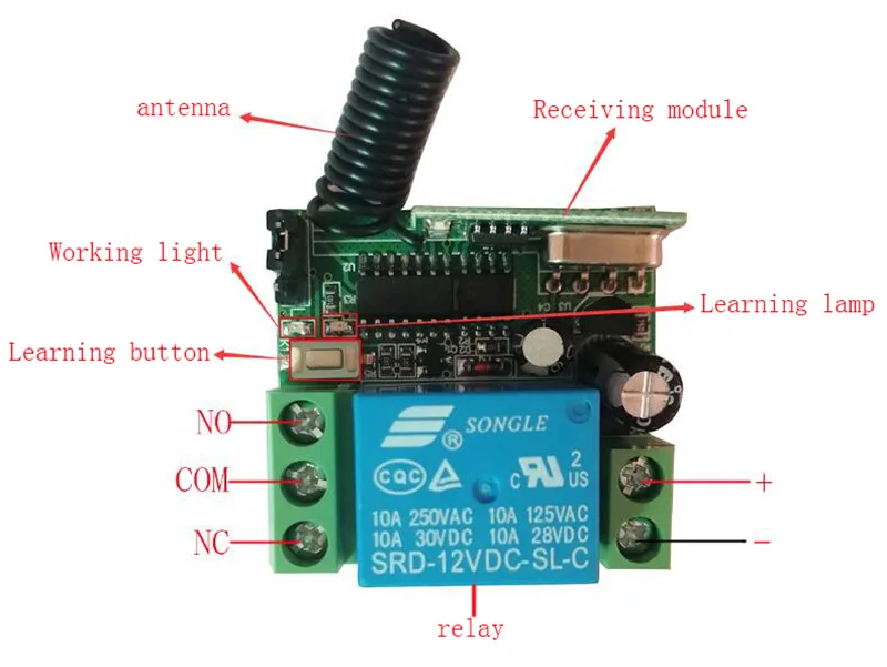 DC 12 В 24 В 10A 1 Channe мини беспроводной пульт дистанционного управления 35 мм* 32 мм* 17 мм Приемник RF беспроводной релейный переключатель