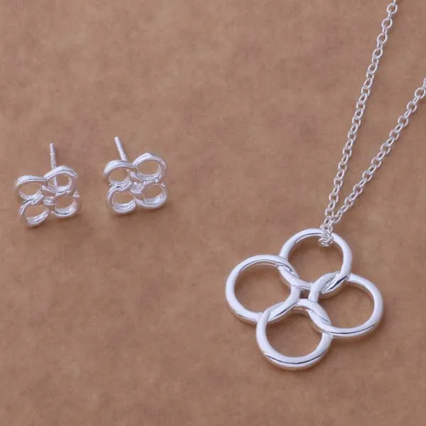 

AS243 Hot 925 sterling silver Jewelry Sets Earring 281 + Necklace 321 /bmdakdka akdajbka
