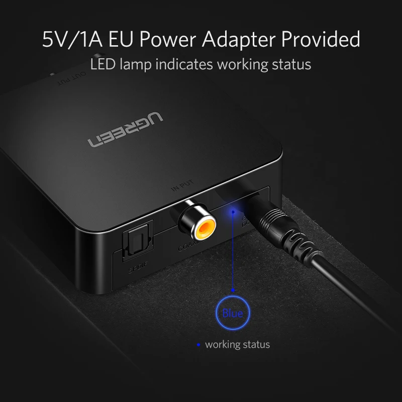 Ugreen коаксиальный Оптический выход оптический SPDIF цифровой аналоговый аудио