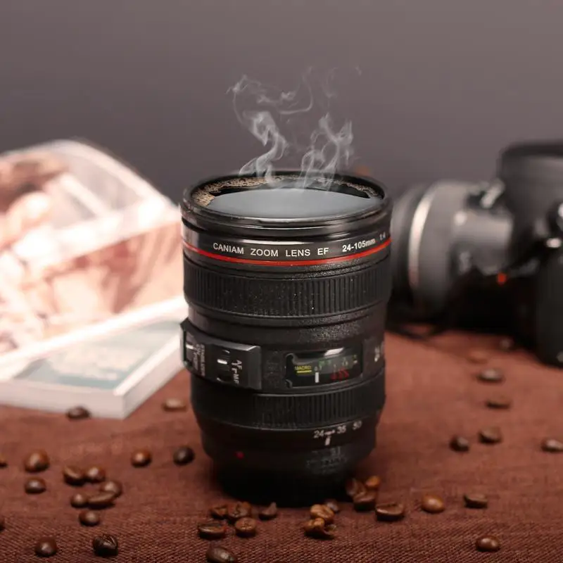 New-Coffee-Lens-Emulation-Camera-Mug-Cup-Beer-Cup-Wine-Cup-Without-Lid-Black-Plastic-Cup