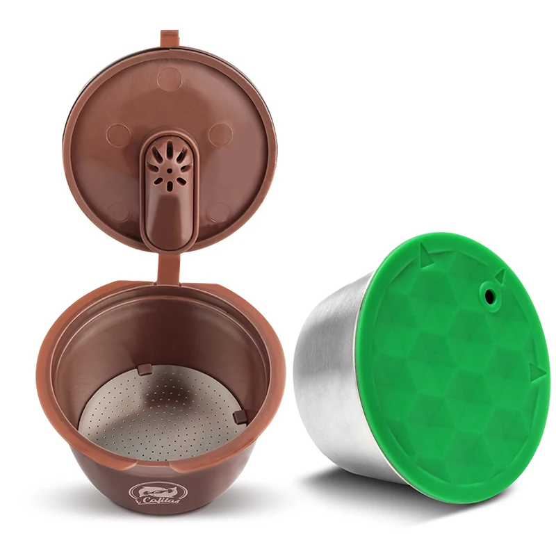 

3 Pcs Reusable Nescafe Capsule Filter Cup Refillable Spoon Brush Filter Baskets Pod Soft Taste Sweet For Dolce Gusto Coffee