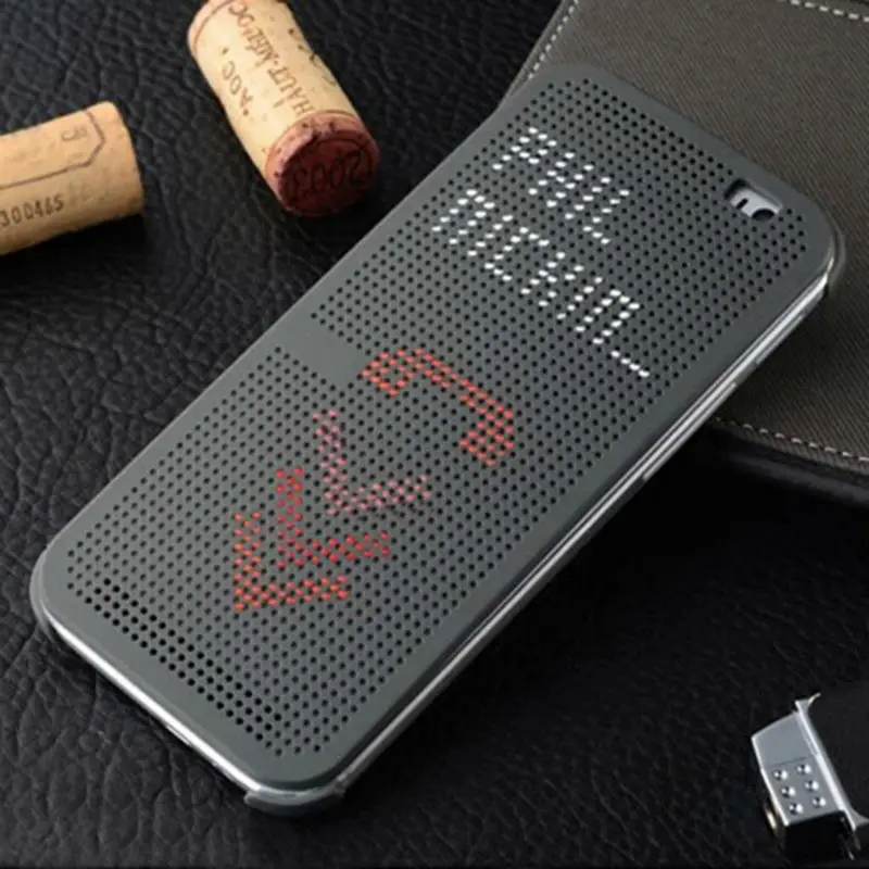 Флип чехол в горошек силиконовый для htc One M8 M8s OneM8 OneE8 E8 E M 8 Smart View оригинальные