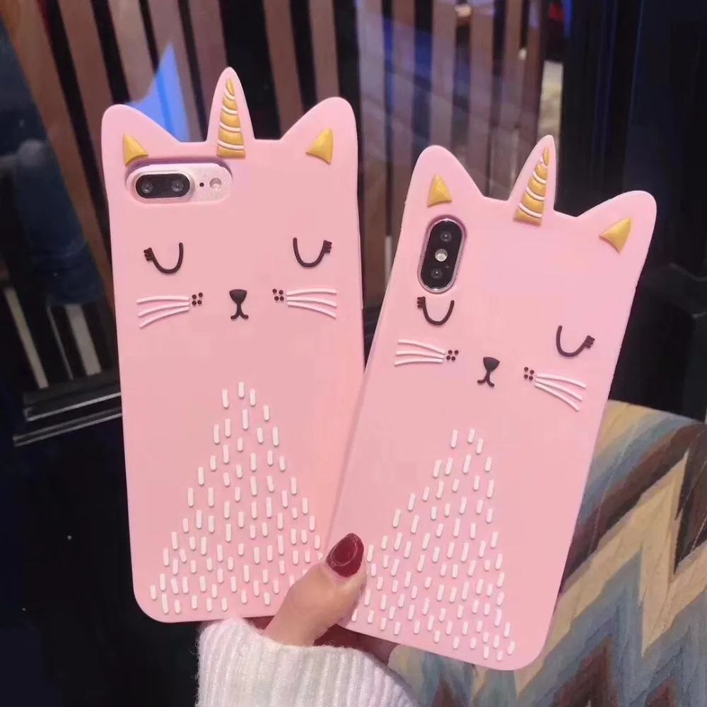 

Cute 3D Cartoon Golden horn cat Soft Silicon Cover For iPhone X XS Max XR 8 7 7Plus 6 6S Plus SE 5 5S Silicon Gell Phone case