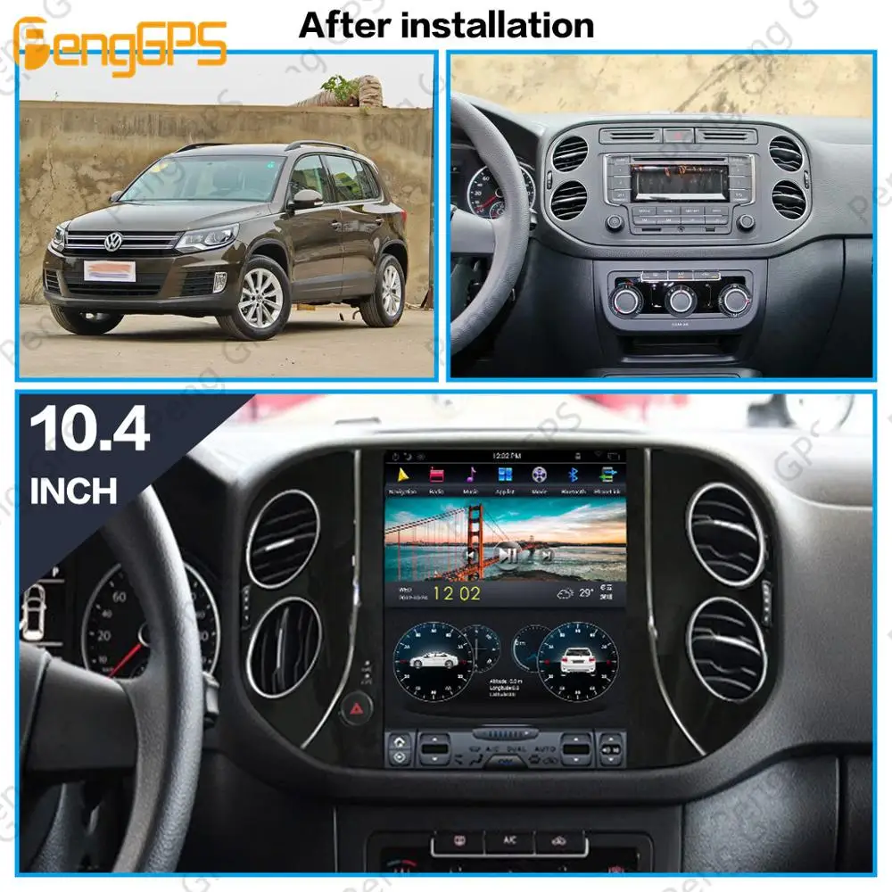 Best Tesla Android 9.0 PX6 Built-In Wireless DSP CARPLAY Car Multimedia Radio For VW Tiguan 2010-2016  Navigation Head unit 1