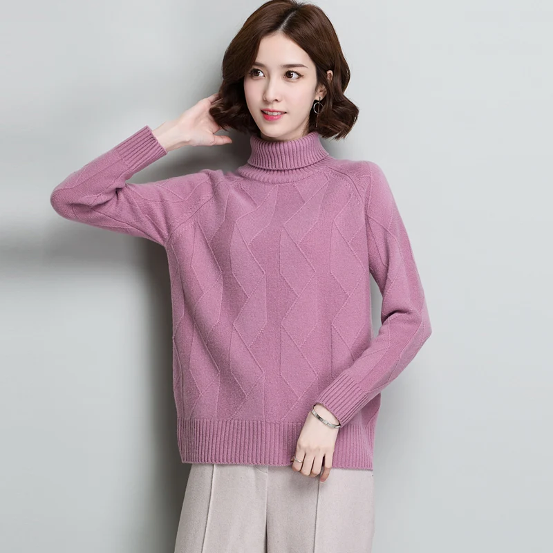Best Price XL 100%Wool Sweater Brand Women's Short Thicken Sweater 2019 Autumn Winter New Solid Color Sweater Loose Wild Bottoming Pullover Best Price XL 100%Wool Sweater Brand Women's Short Thicken Sweater 2019 Autumn Winter New Solid Color Sweater Loose Wild Bottoming Pullover