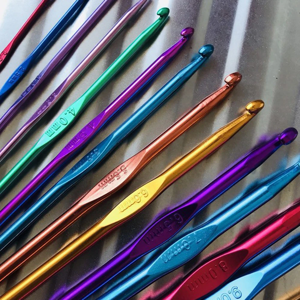 8 шт 2-5,5 мм набор металлических вязальных игл разного размера швейные булавки спицы цветные Швейные иглы, швейные инструменты с Чехол