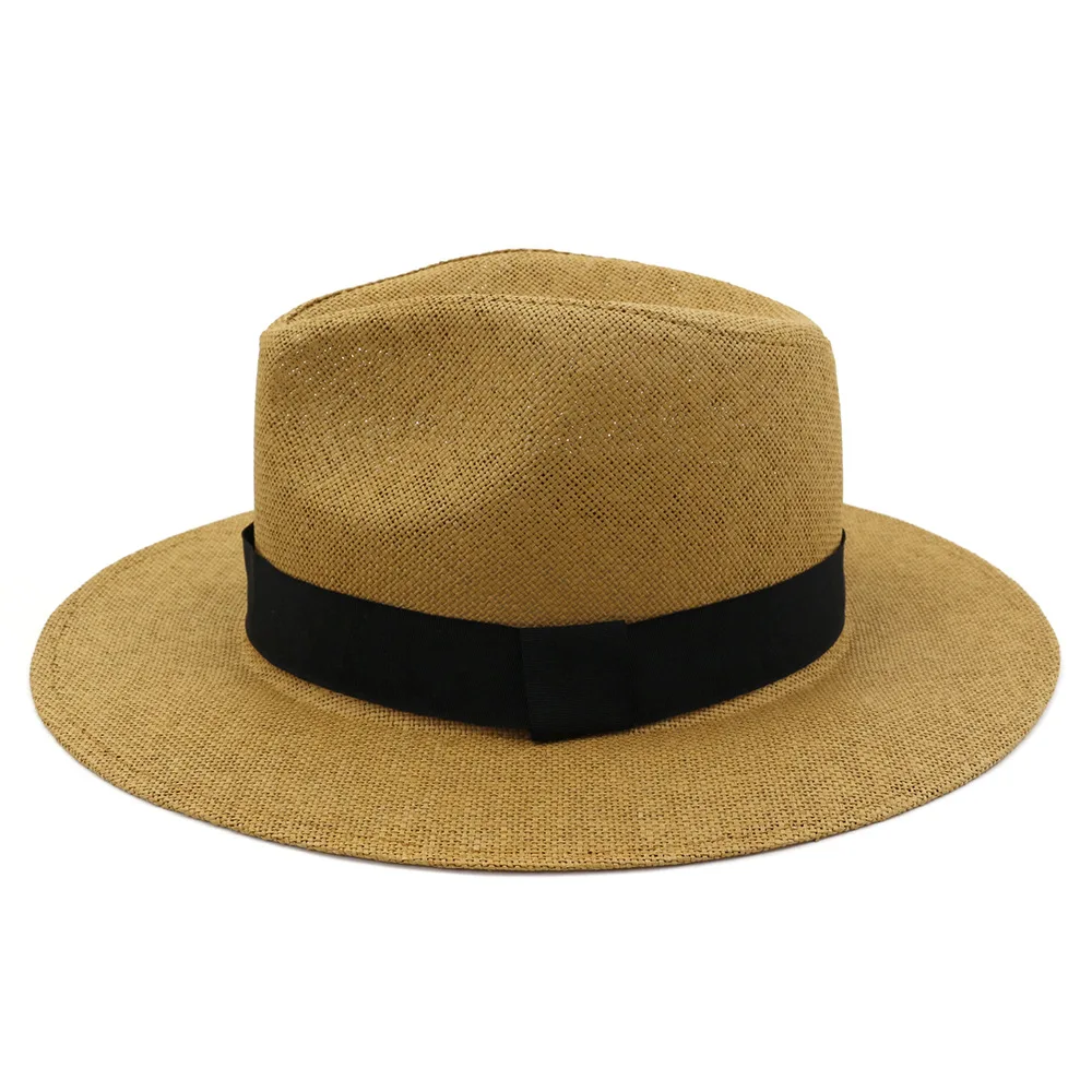 Sun Hat Man Women Panama Summer Straw Cowbay Casual Beach Wide Brim Outdoor Accessory (6)