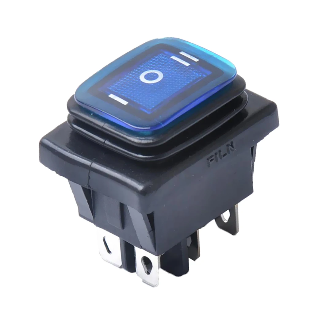 2 Pieces Red Blue 6 Pin On-Off-On Car Boat Lighted Rocker Toggle Switch