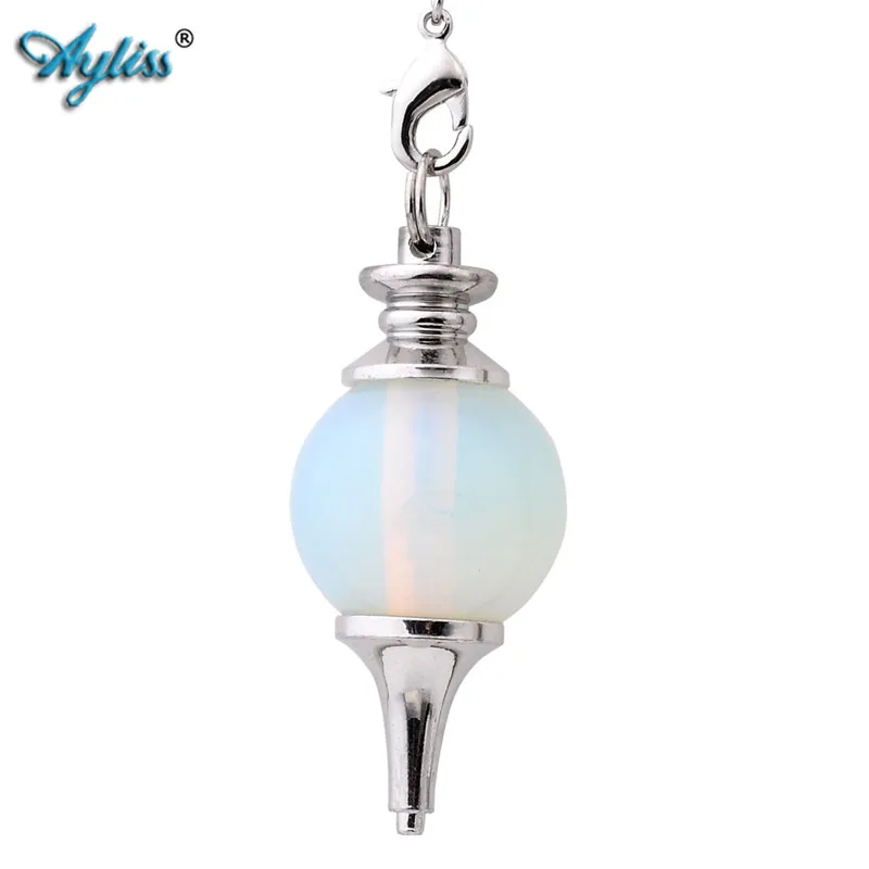 

Ayliss Hot Wholesale Opalite Pendant Chakra Dowsing Reiki Healing Gem stone Chain Wicca Dowsing Pendant Jewelry