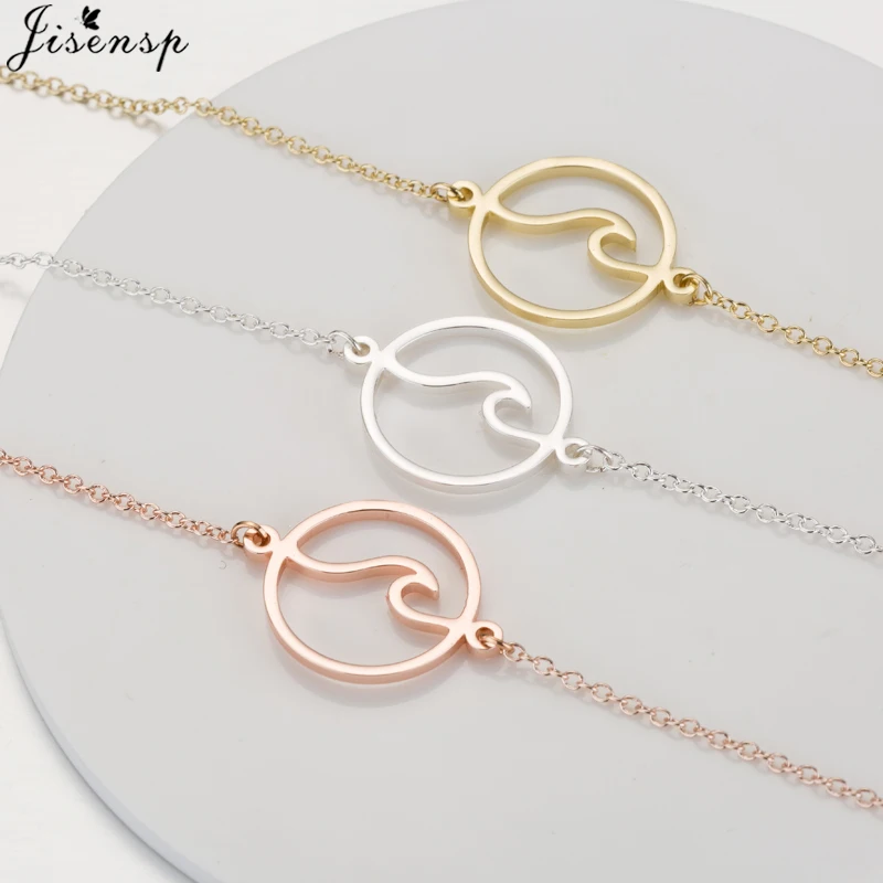 

Jisensp Bohemian Ocean Wave Bracelet Bangle for Women Girl Nautical Surfing Adjustable Bracelet Statement Jewelry pulseras mujer