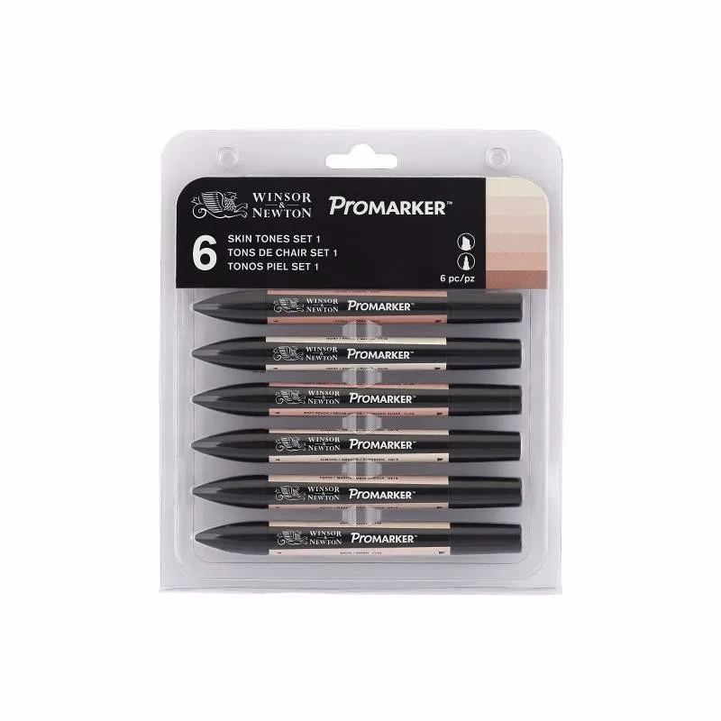 

Winsor & Newton Promarker Twin Tip Marker Pens 6 Colors & 12 Colors Blender Artist Brush Pen