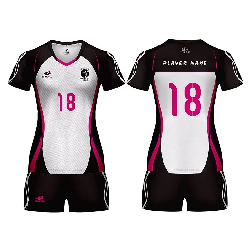 Conjunto de Uniforme de Vôlei Profissional em Tecido Respirável e Secagem Feminino Conjunto Esportivo Rápida