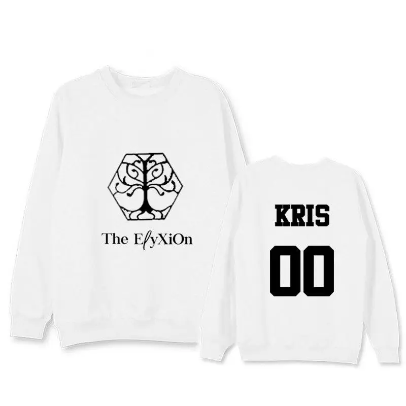 KRIS WHITE Mainlead KPOP EXO EyXiOn пуловер SEHUN XIUMIN свитер BAEKHYUN LAY - Цвет: KRIS WHITE