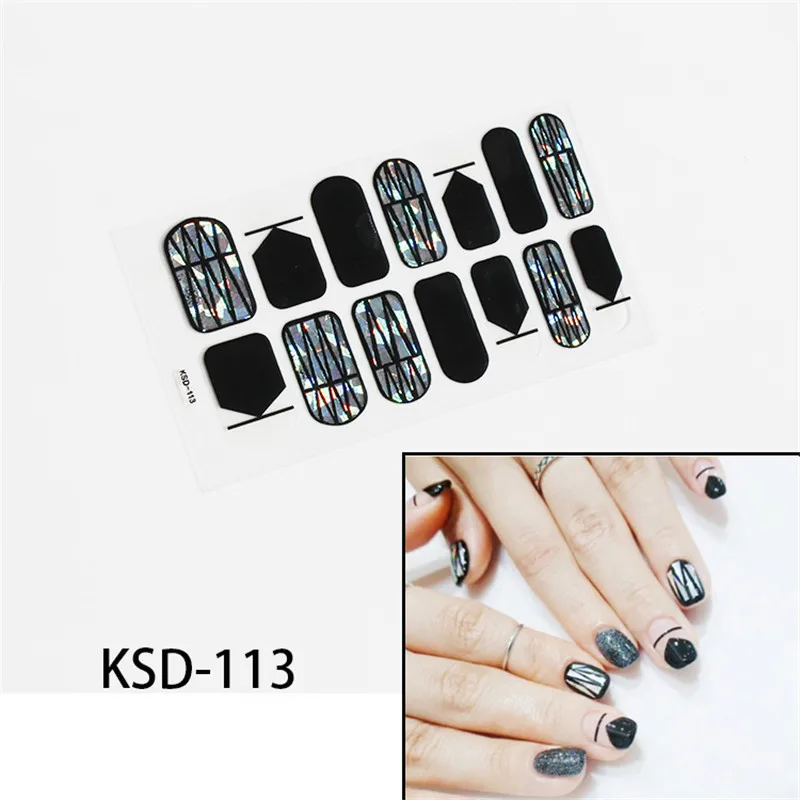 New Stickers Glitter KSD Series Irregular Sequins Nail Decals Full Cover Adhesive Nail Art Stickers Manicure for Kids Women