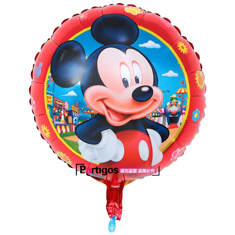 10 шт./лот 45*45 см Микки Минни фольгированные шары Дети Классические игрушки медведь баллоны с гелием День Рождения украшения, воздушные шары - Цвет: red Mickey