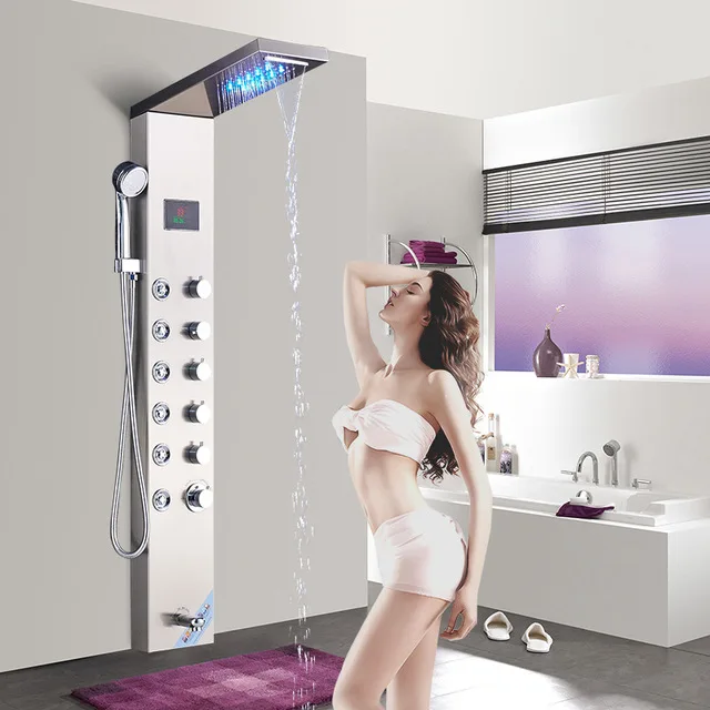 6-Functions-Nickel-Brushed-Wall-Mounted-Bathroom-Shower-Faucet-Shower-Panel-Column-LED.jpg_640x640
