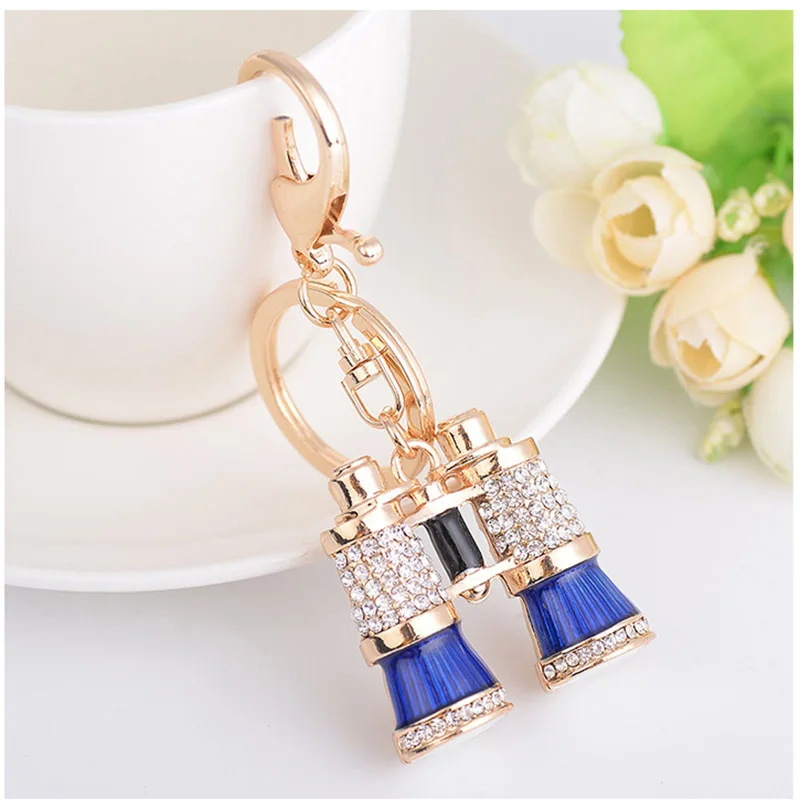 

Grace Jun 2017 New Fashion Rhinestone Enamel Exquisite Telescope Key Chain for Women Loverly Handbag Backpack Car Hang Good Gift
