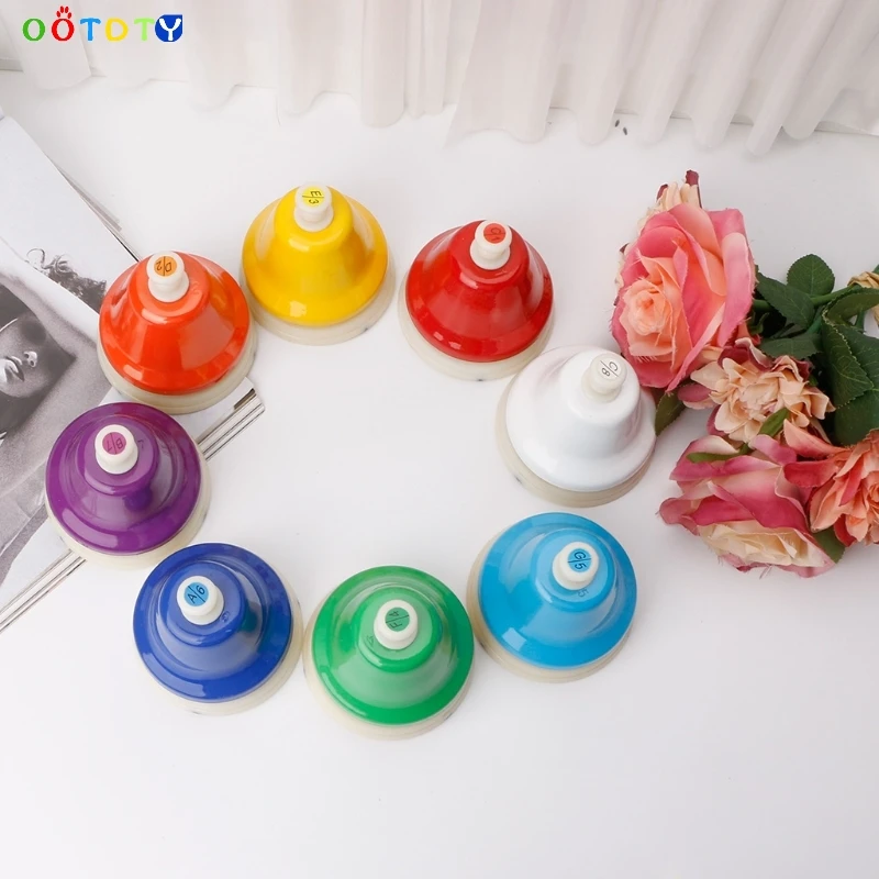 

8 Notes Colorful Hand Bell Musical Instrument Toy Set for Children Baby Early Education