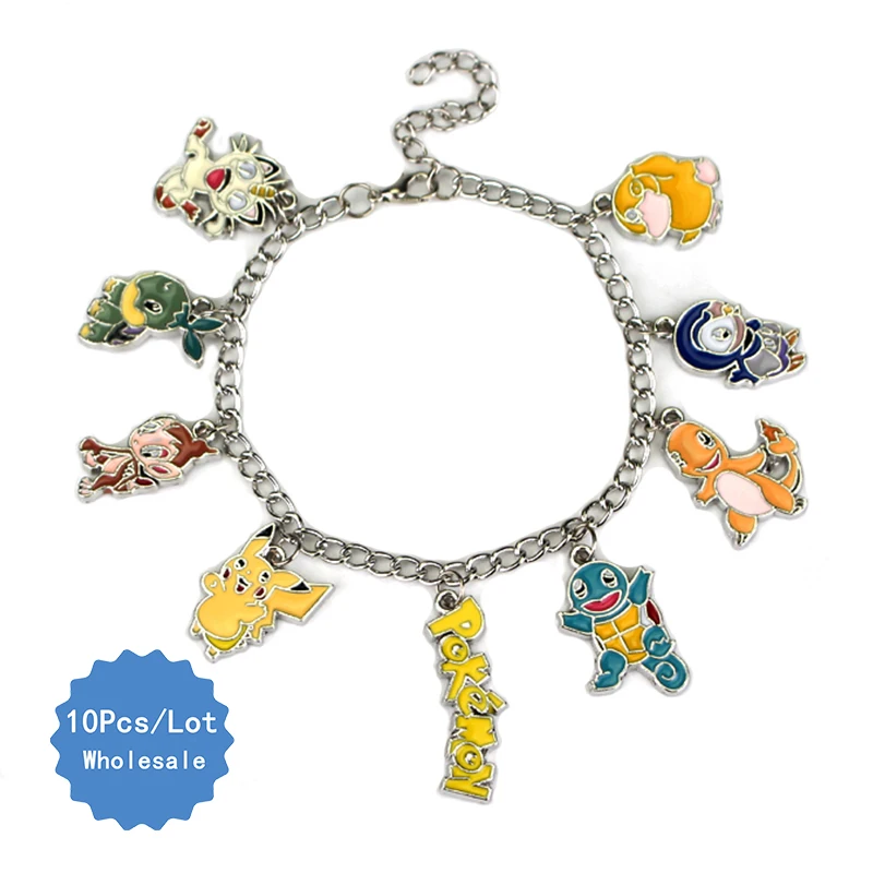 10 шт. Valor Mystic Instinct покебол PIKACHU котел дракон маленький огонь Дракон Кот мяу Reach утка браслет браслеты
