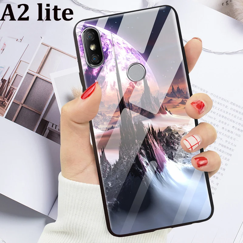 Чехол для Xiaomi mi A2 lite задняя крышка из закаленного стекла чехол A2lite miA2 телефона