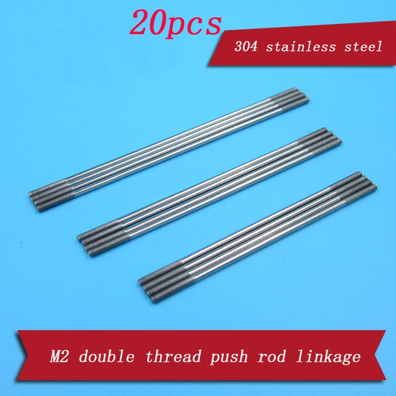 20pcs M2 Rod Ends Double Threaded Linkage Axle Shaft Servo Connection
