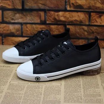 

Brand New Men Canvas Shoes PU Leather Men Casual Men Lace Up Flats Shoes Size 28-62 8d51